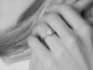 Mobile Preview: Sterling Silver Ring with vintage glass moonstone cabochon